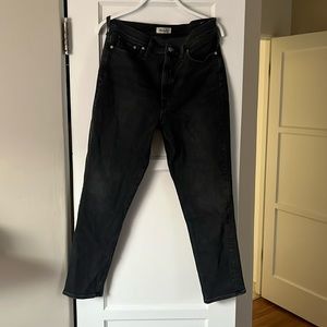 Madewell The Perfect Vintage High Rise Straight Black Jean Size 30